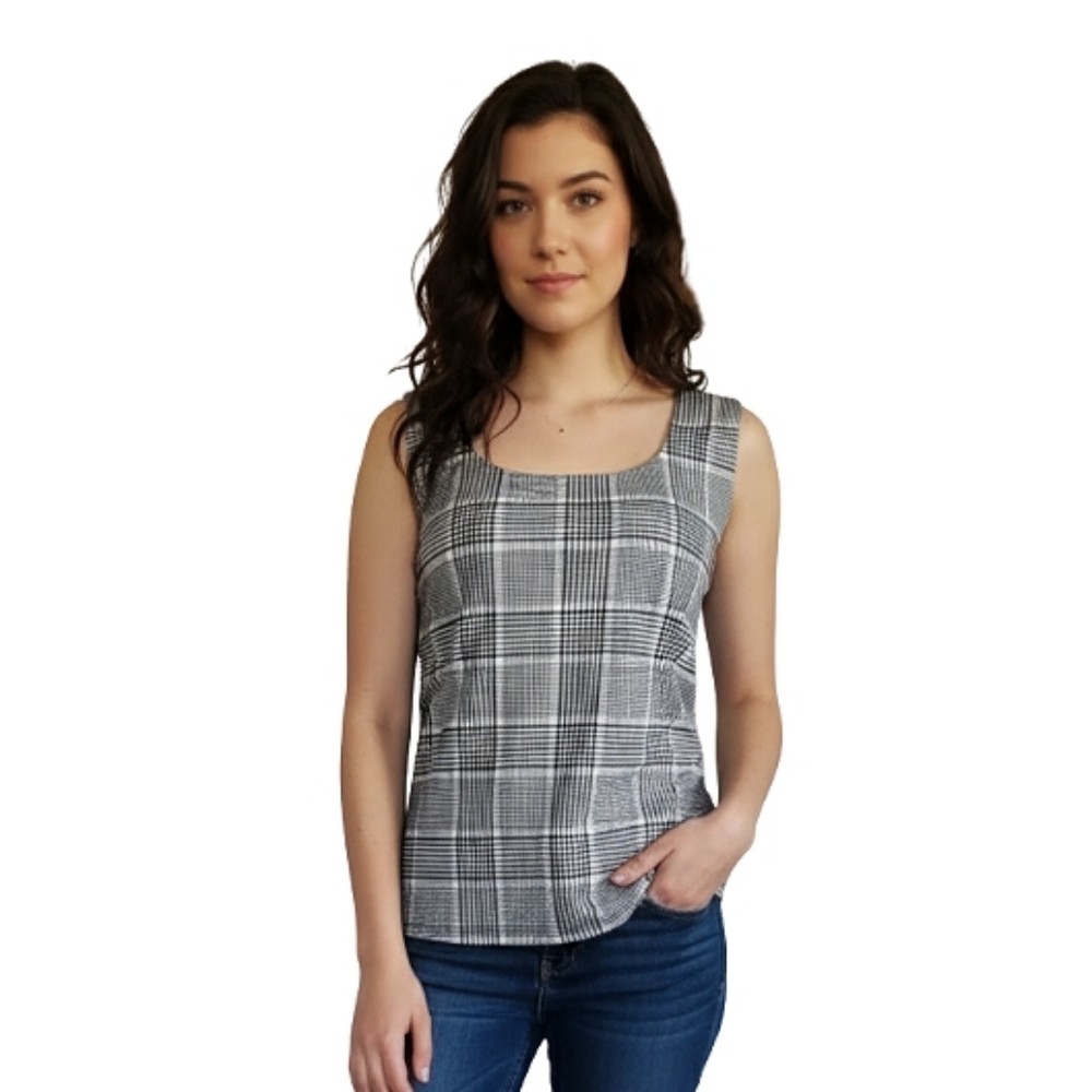 Calvin Klein Gingham Glen Plaid Career Tank Top S